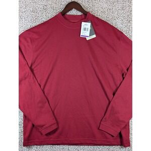 Cabella's Mock‎ Neck Heavy Weight Shirt Men's 2XL Red (Currant) Long Sleeve
